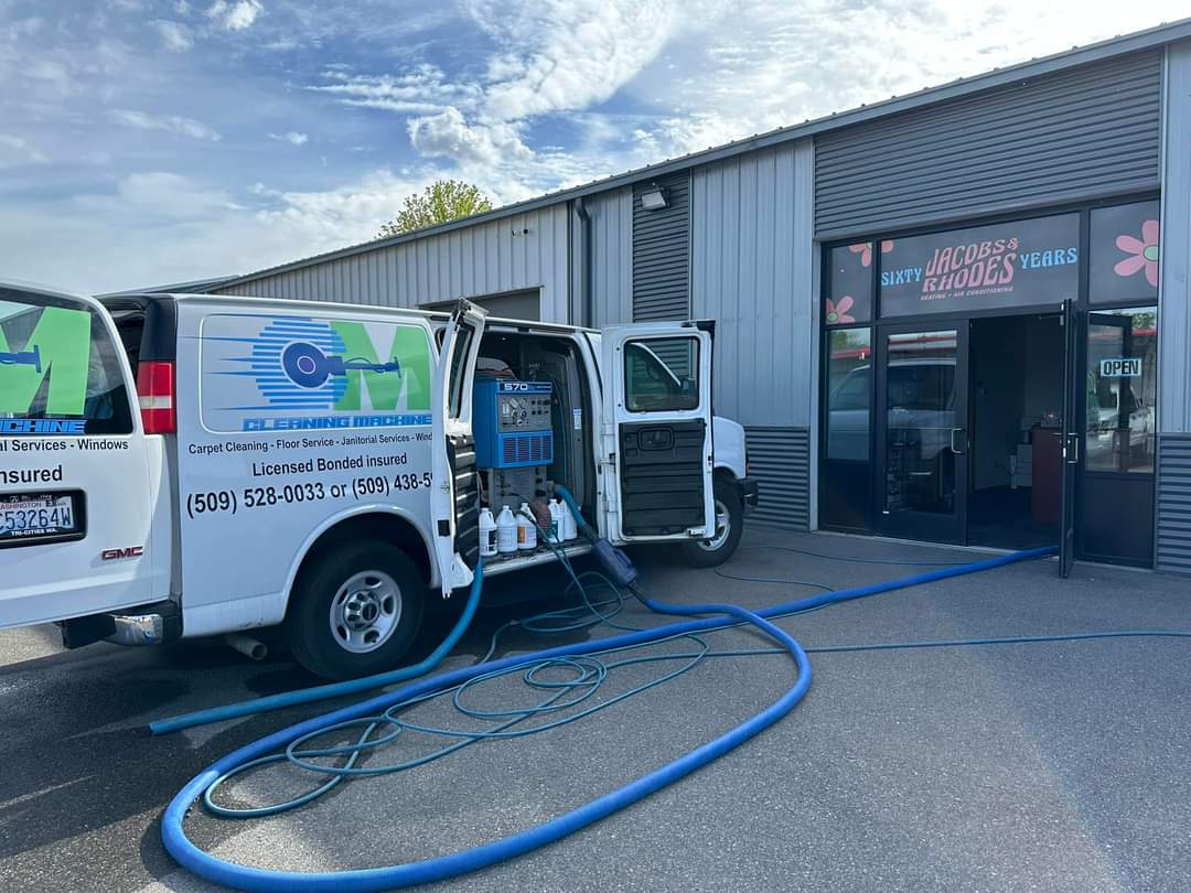 Cleaning Machine van and truck mounted equipment at a job site