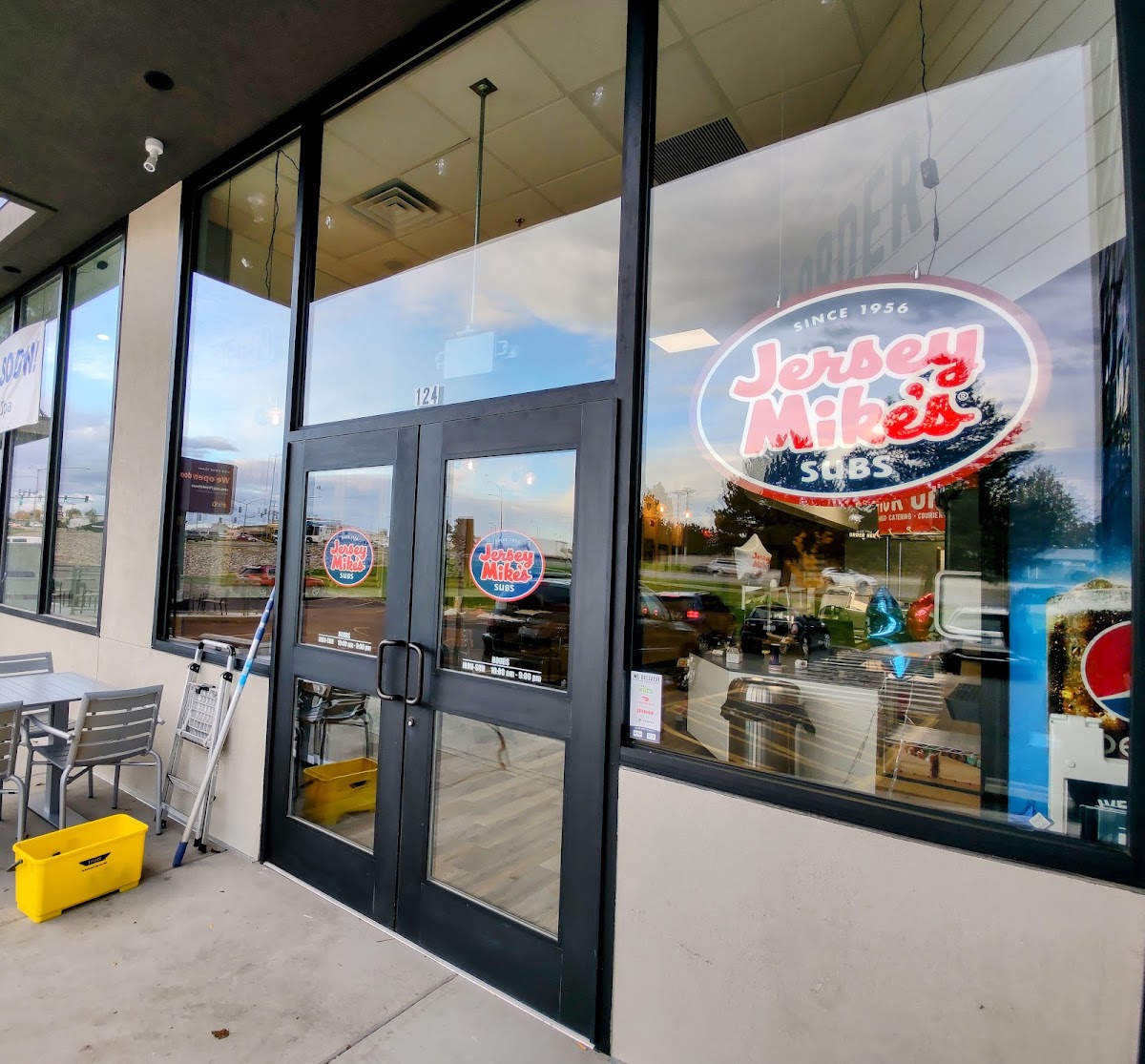 Streak free storefront window cleaning for a local business
